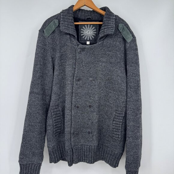 UGG Mens  men sweater Jacket Coat Vintage Doubke Breasted Button collar thick wa - Picture 1 of 10